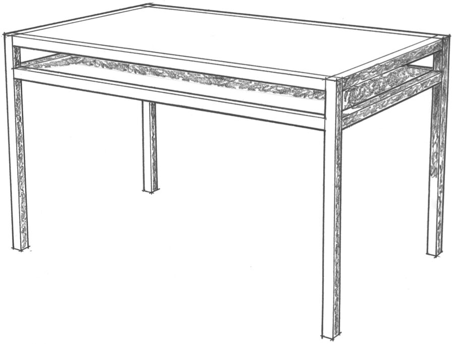 Rectangle Frame Table with Shelf 70 | Donald Judd Furniture